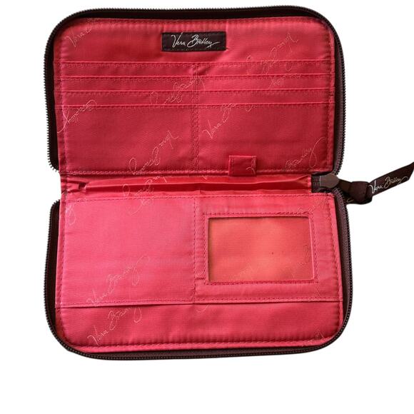 Vera Bradley Zip Around Wallet Buttercup Quilted Cotton Boho Retro Mod Colorful - Picture 3 of 5